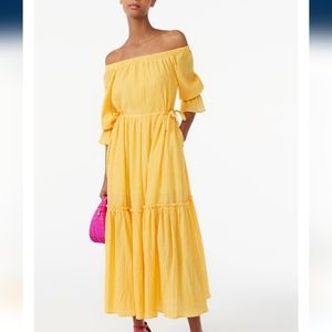 Scoop womens voluminous off shoulder Maxi dress